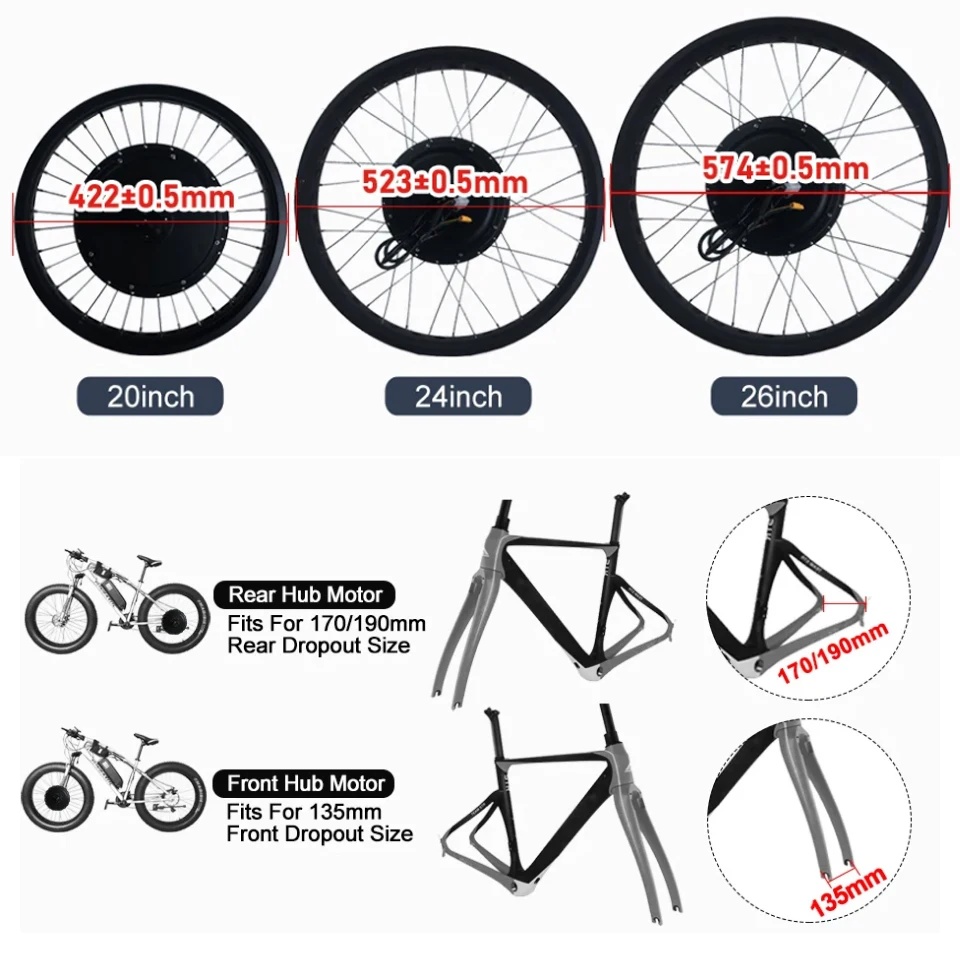 ชุดแปลงมอเตอร์จักรยานลุยหิมะยา - Ebike Conversion Kit 72V 3000W บทวิจารณ์และราคา